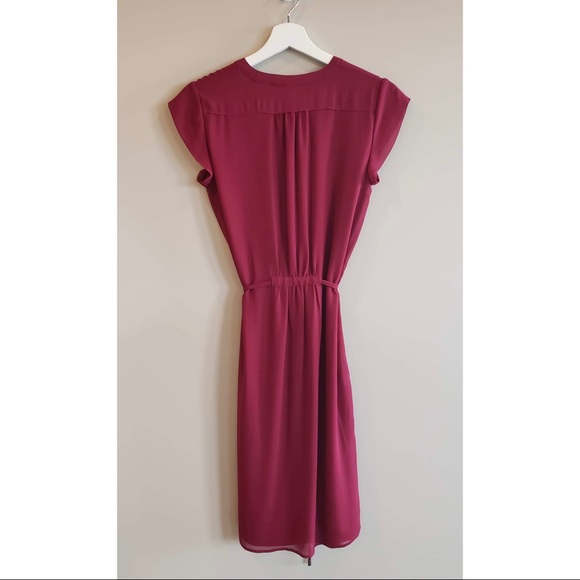 NWT Burgundy Sleeveless Shirt Dress - Picture 2 of 3